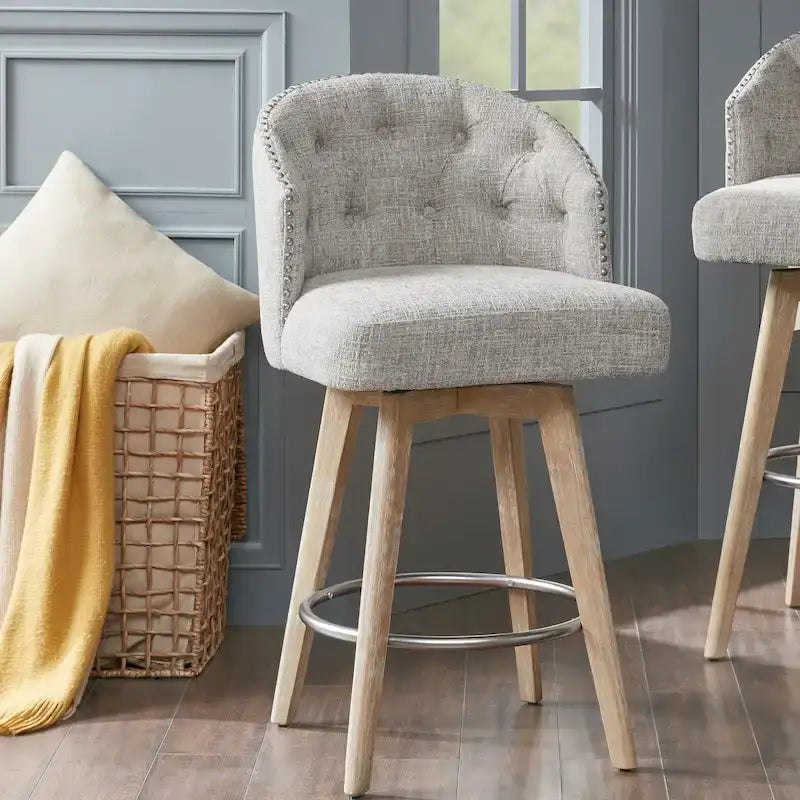 Tabouret de comptoir rembourré pivotant à 360 degrés 26 H