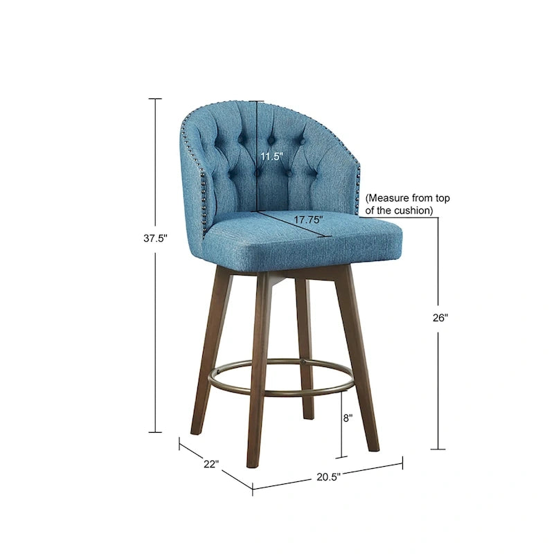 Tabouret de comptoir rembourré pivotant à 360 degrés 26 H