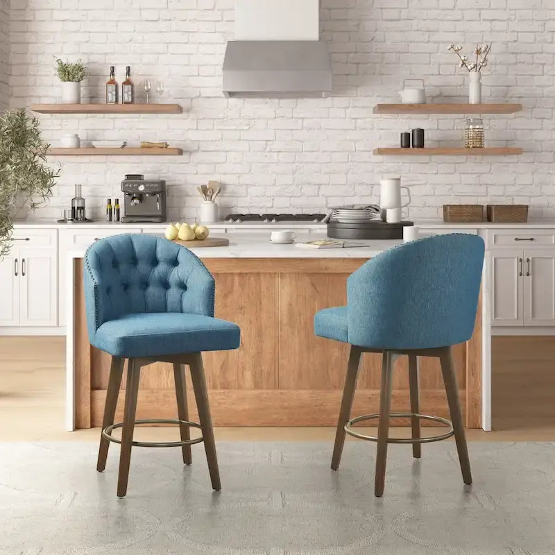 Tabouret de comptoir rembourré pivotant à 360 degrés 26 H