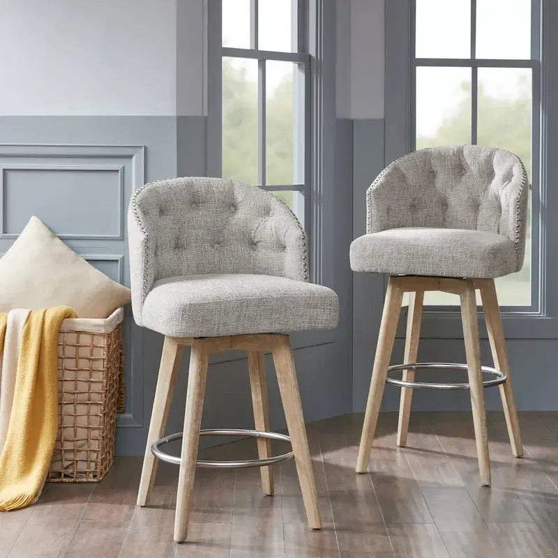 Tabouret de comptoir rembourré pivotant à 360 degrés 26 H