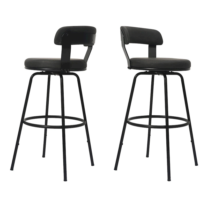 Tabourets de bar industriels pivotants en métal hauteur comptoir