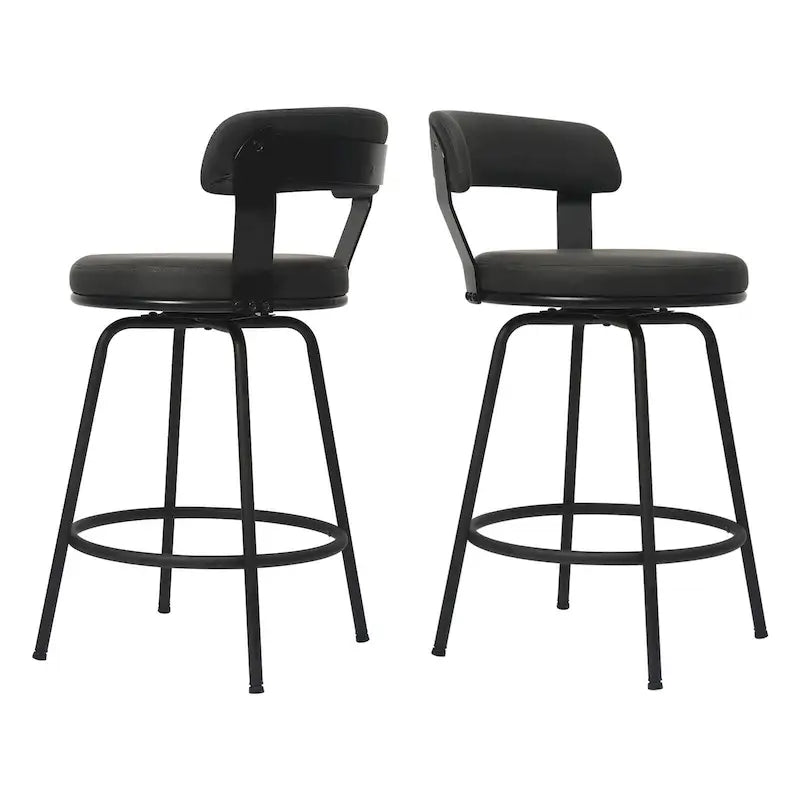 Tabourets de bar industriels pivotants en métal hauteur comptoir