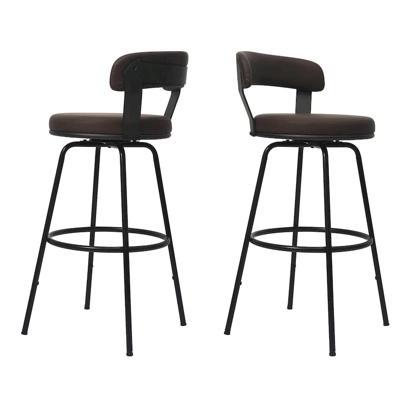 Tabourets de bar industriels pivotants en métal hauteur comptoir