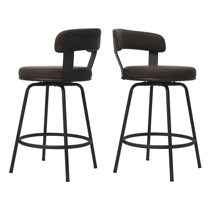 Tabourets de bar industriels pivotants en métal hauteur comptoir