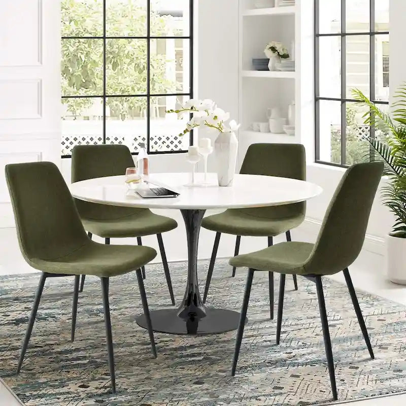 Chaises de salle à manger modernes en tissu (lot de 4) - 34x18x18