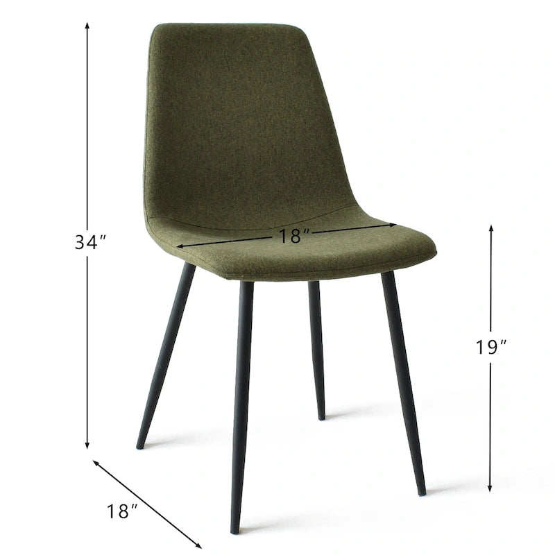 Chaises de salle à manger modernes en tissu (lot de 4) - 34x18x18