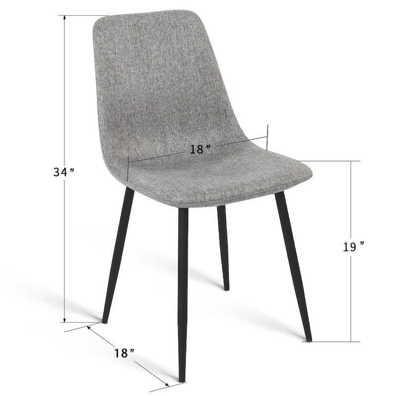 Chaises de salle à manger modernes en tissu (lot de 4) - 34x18x18
