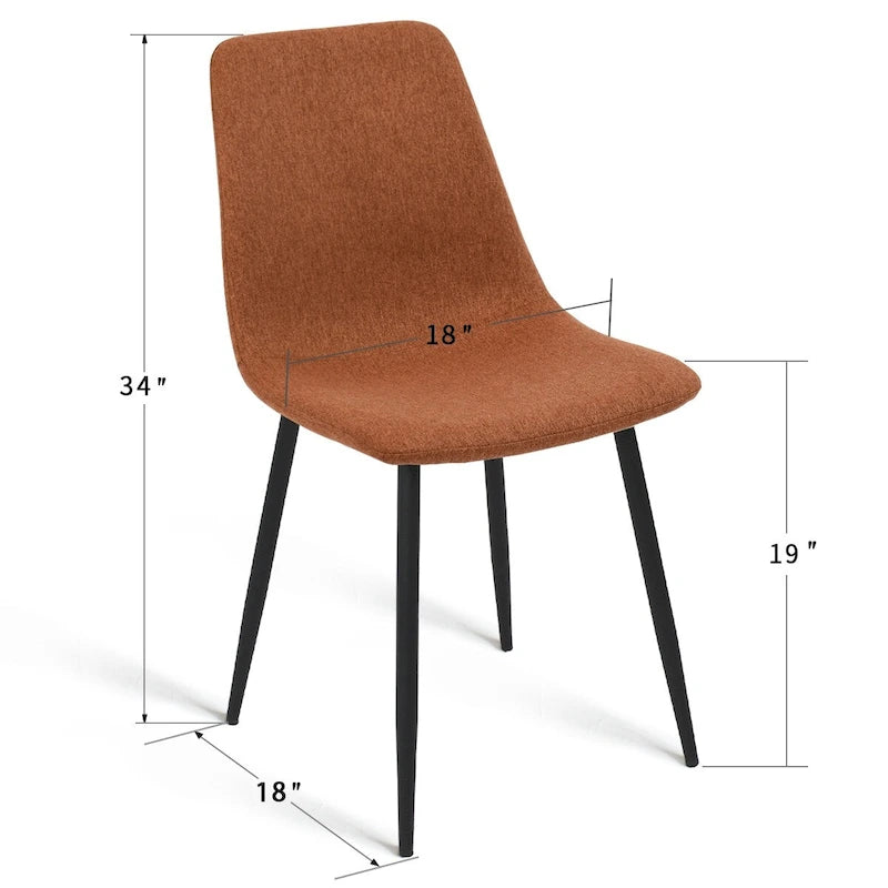 Chaises de salle à manger modernes en tissu (lot de 4) - 34x18x18