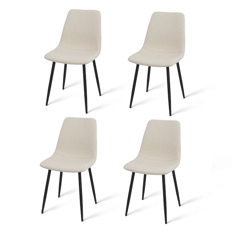 Chaises de salle à manger modernes en tissu (lot de 4) - 34x18x18