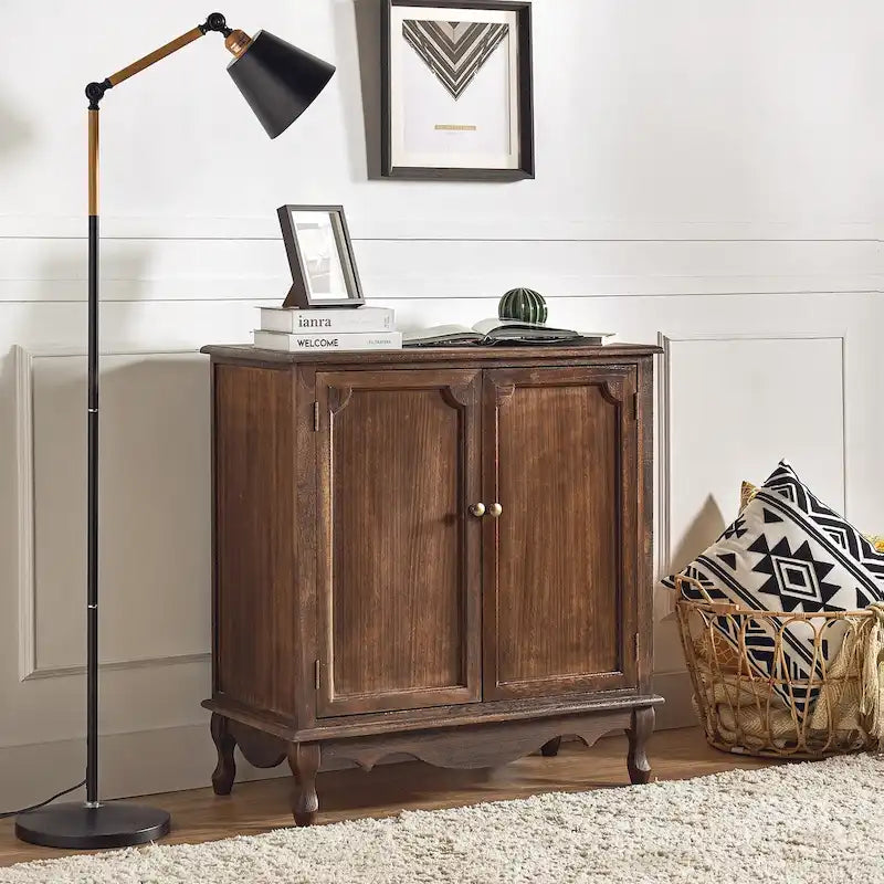 34Meuble d'appoint de style rustique à 2 portes par