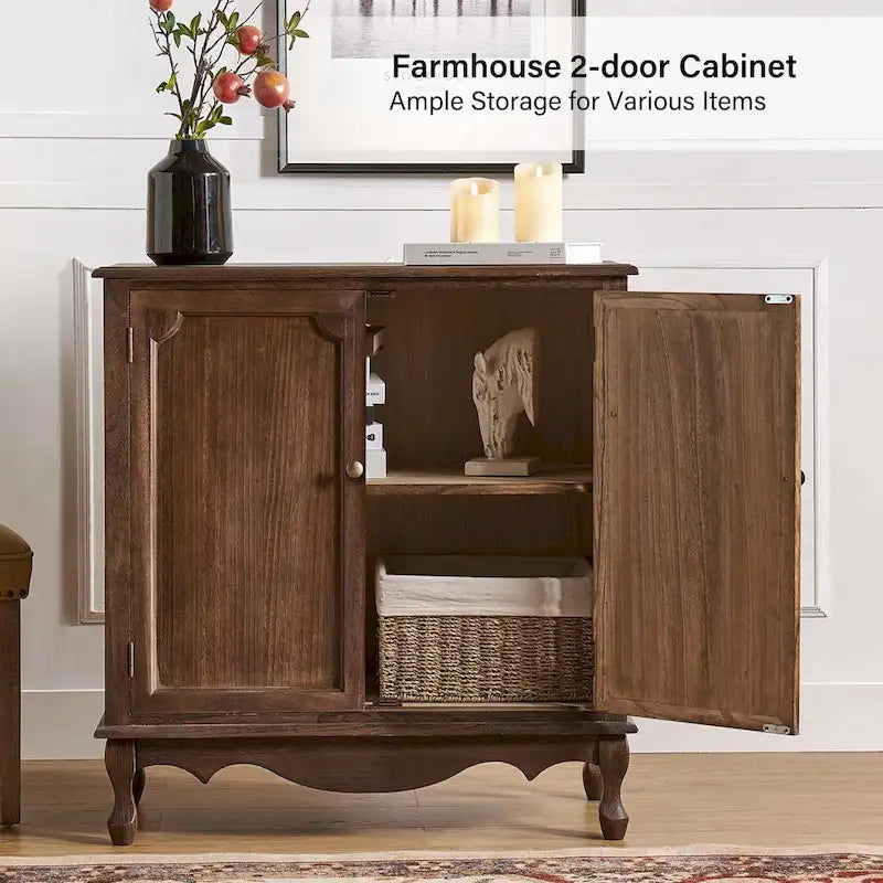 34Meuble d'appoint de style rustique à 2 portes par