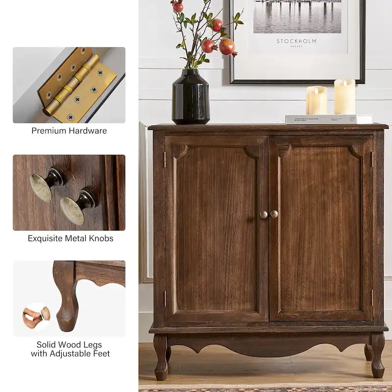 34Meuble d'appoint de style rustique à 2 portes par