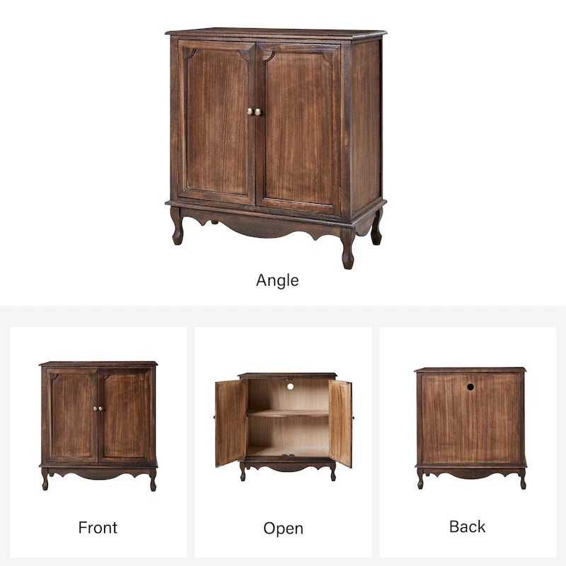 34Meuble d'appoint de style rustique à 2 portes par