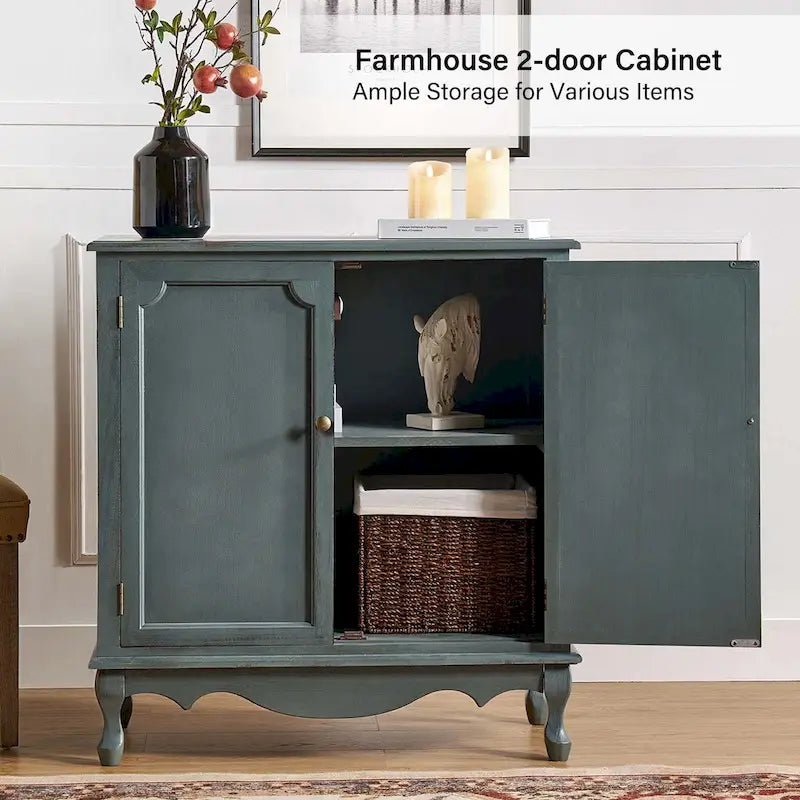 34Meuble d'appoint de style rustique à 2 portes par