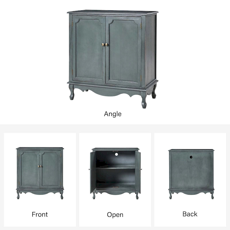 34Meuble d'appoint de style rustique à 2 portes par