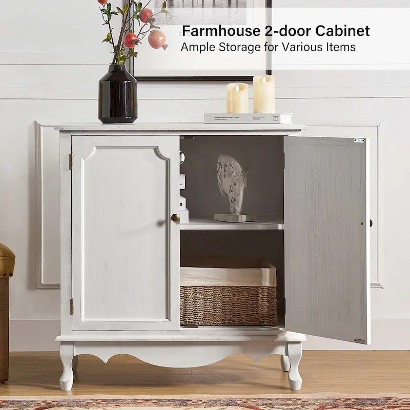 34Meuble d'appoint de style rustique à 2 portes par