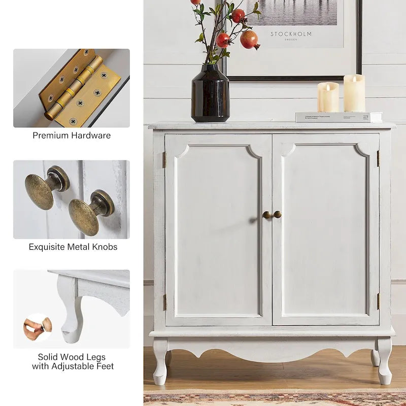 34Meuble d'appoint de style rustique à 2 portes par