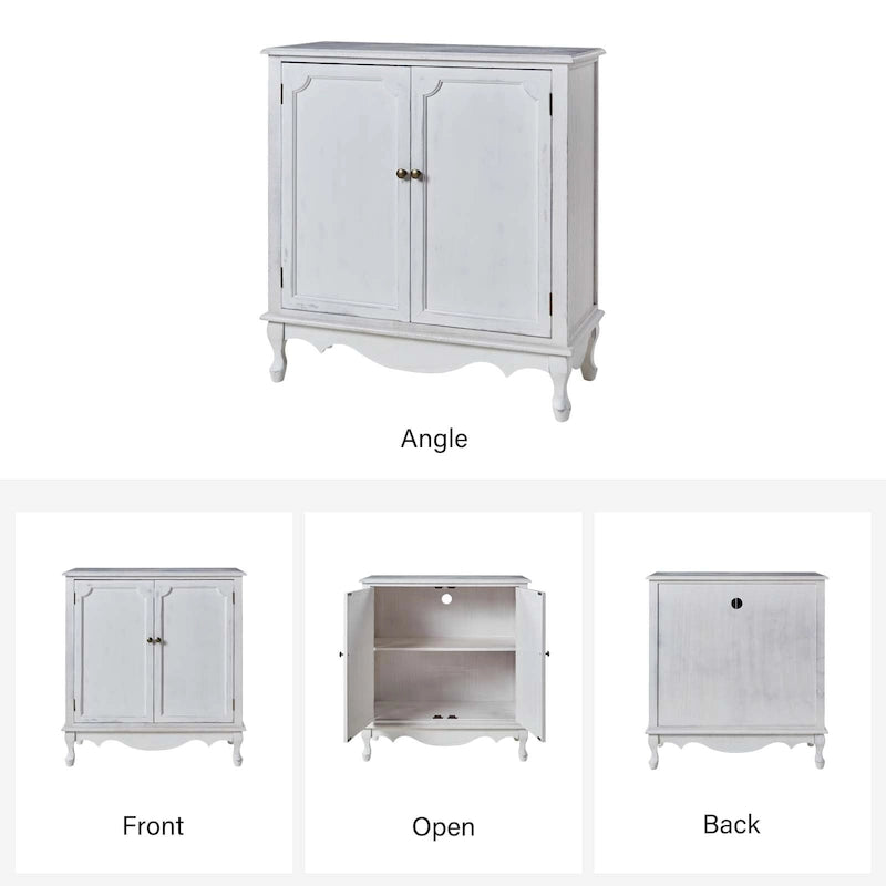 34Meuble d'appoint de style rustique à 2 portes par