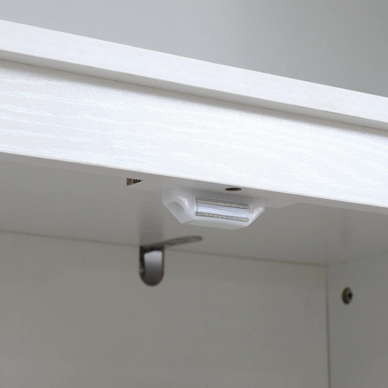 Garde-manger de cuisine autoportant à 4 portes de 183 cm, armoire de rangement organisatrice à 4 niveaux et étagères réglables, blanc