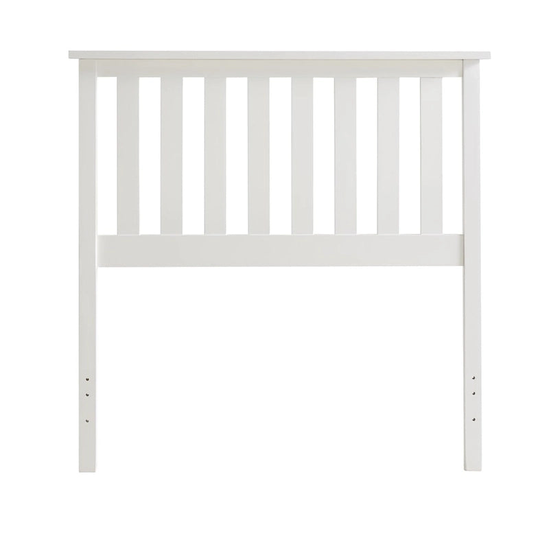Tête de lit en bois blanc à lattes Mission par