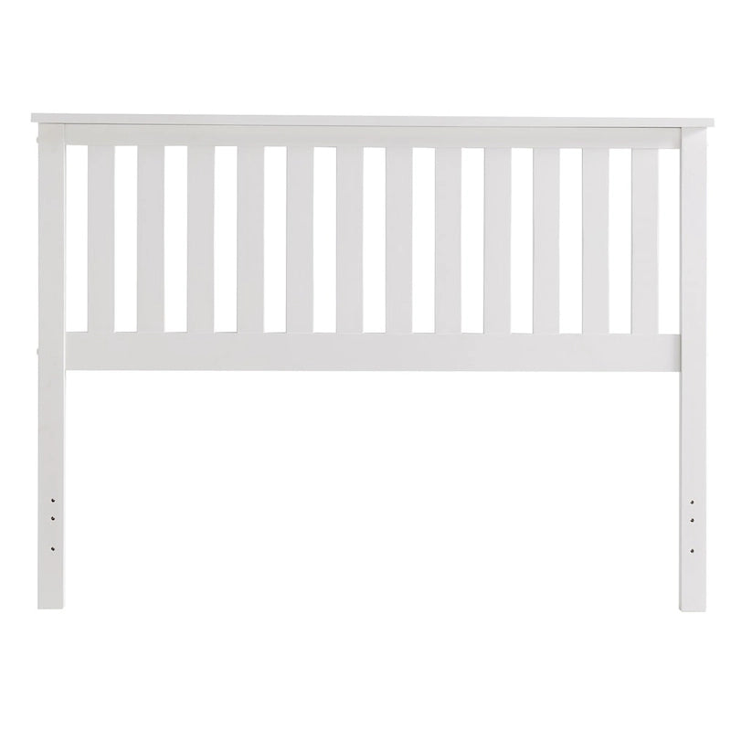 Tête de lit en bois blanc à lattes Mission par