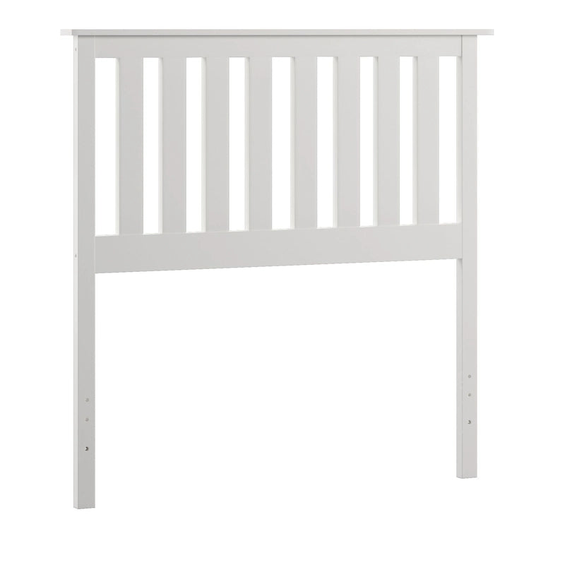 Tête de lit en bois blanc à lattes Mission par