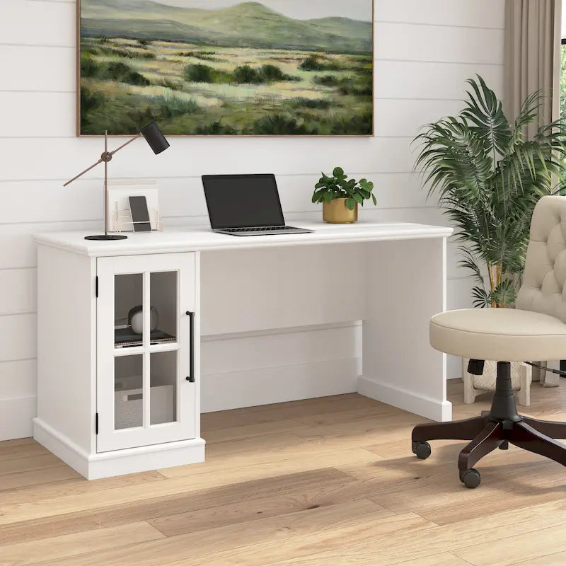Bureau d'ordinateur 60 W avec meuble de rangement par