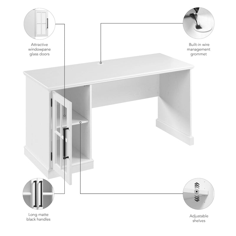 Bureau d'ordinateur 60 W avec meuble de rangement par