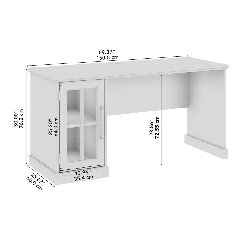 Bureau d'ordinateur 60 W avec meuble de rangement par