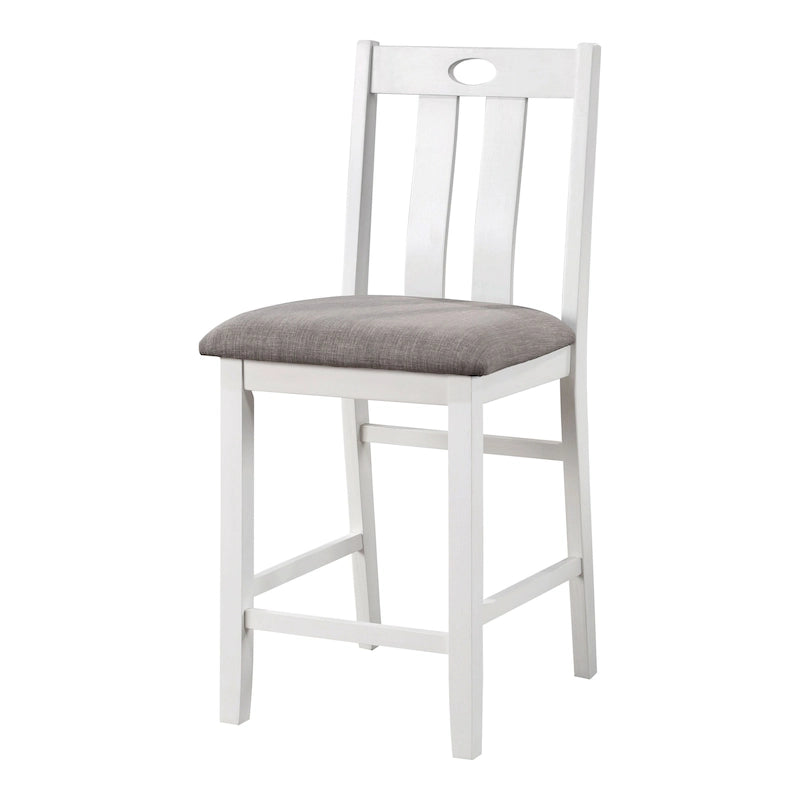Ensemble de table à hauteur de comptoir 5 pièces en bois blanc de transition par