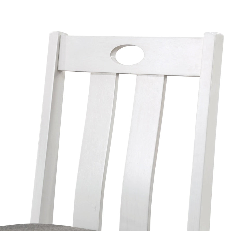 Ensemble de table à hauteur de comptoir 5 pièces en bois blanc de transition par