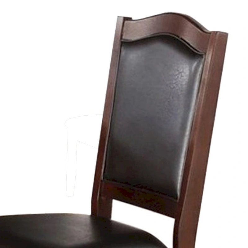 Chaise de salle à manger contemporaine en bois d'hévéa, lot de 2, marron et noir