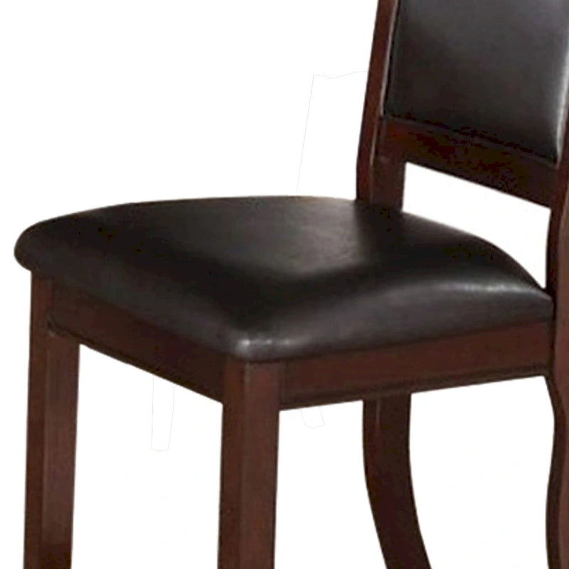 Chaise de salle à manger contemporaine en bois d'hévéa, lot de 2, marron et noir