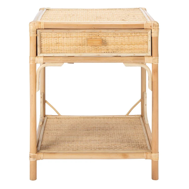 Table de chevet côtière à 1 tiroir et 1 étagère