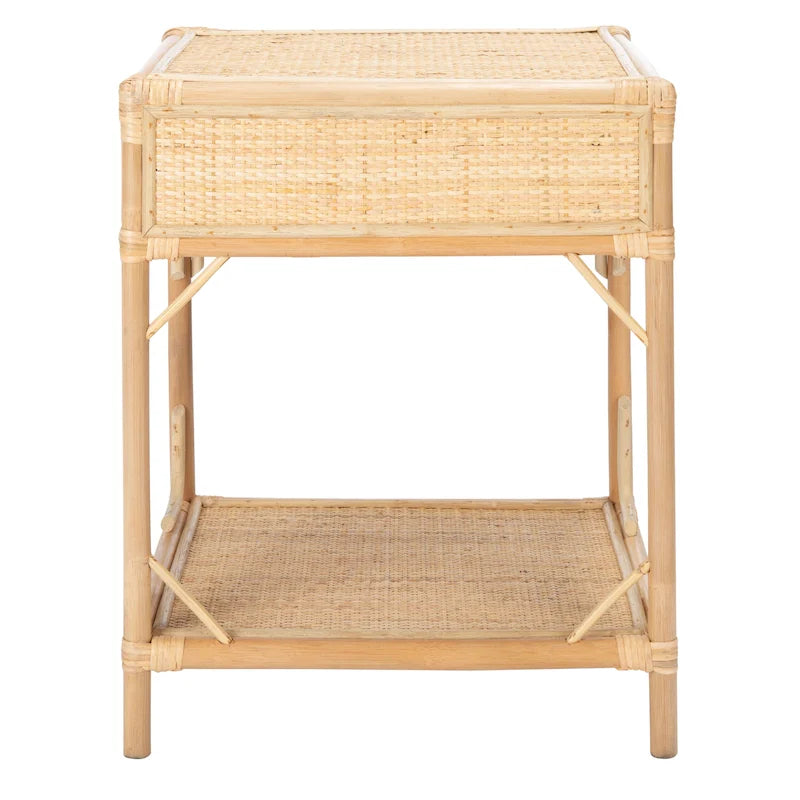 Table de chevet côtière à 1 tiroir et 1 étagère