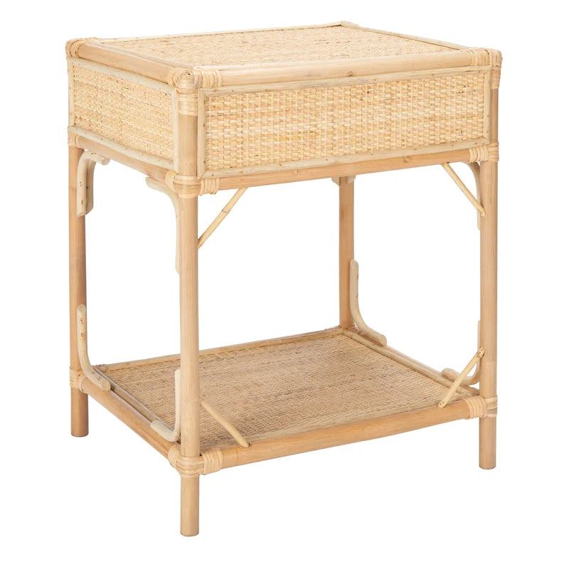 Table de chevet côtière à 1 tiroir et 1 étagère