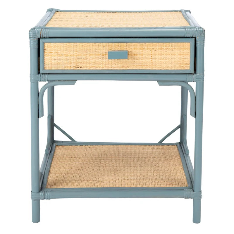 Table de chevet côtière à 1 tiroir et 1 étagère