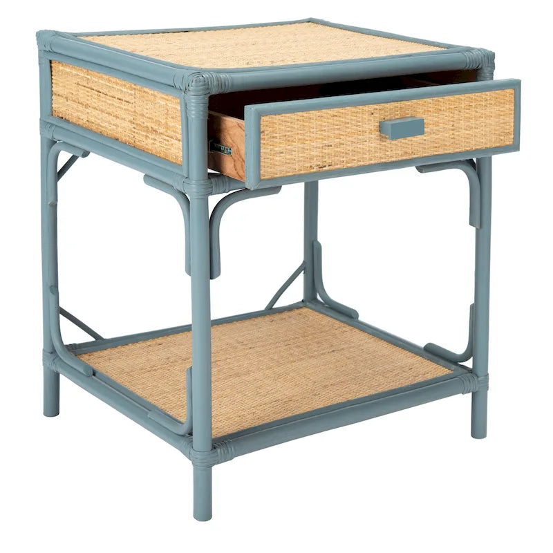 Table de chevet côtière à 1 tiroir et 1 étagère