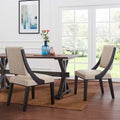 Chaises de salle à manger rembourrées en tissu - Lot de 2