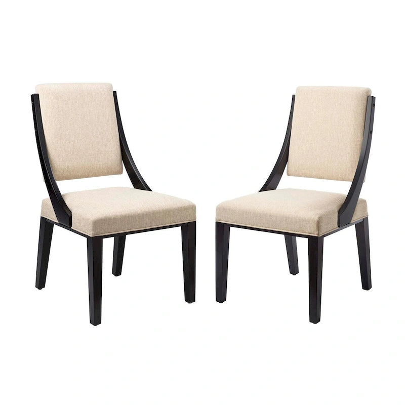 Chaises de salle à manger rembourrées en tissu - Lot de 2