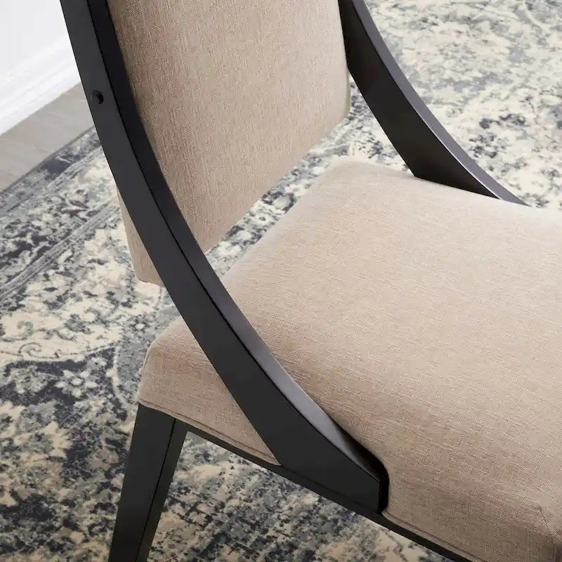 Chaises de salle à manger rembourrées en tissu - Lot de 2
