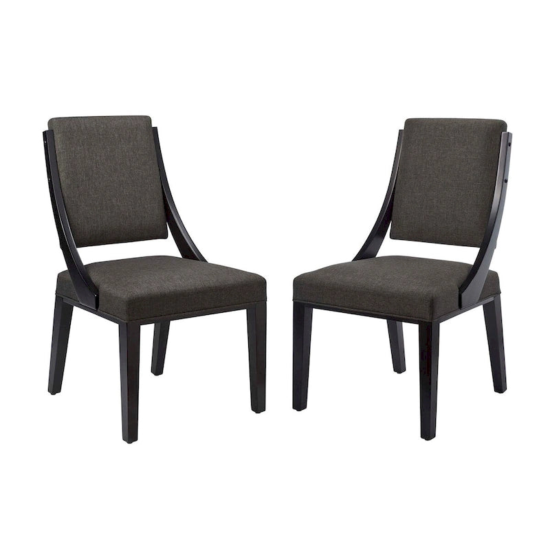 Chaises de salle à manger rembourrées en tissu - Lot de 2