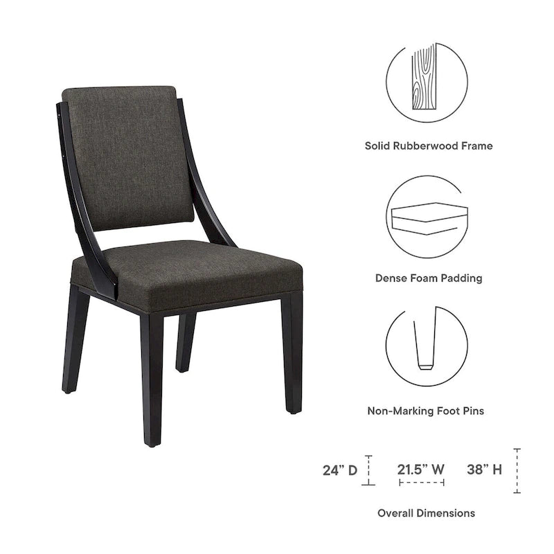 Chaises de salle à manger rembourrées en tissu - Lot de 2