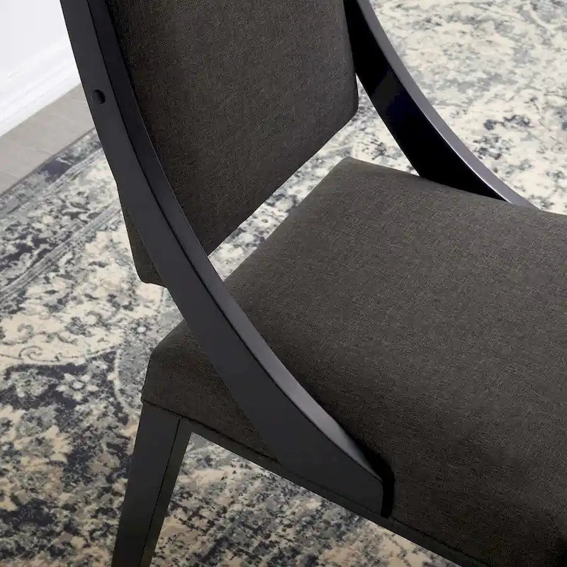 Chaises de salle à manger rembourrées en tissu - Lot de 2