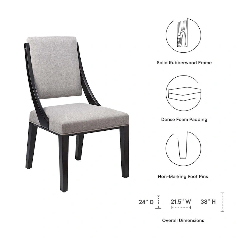 Chaises de salle à manger rembourrées en tissu - Lot de 2