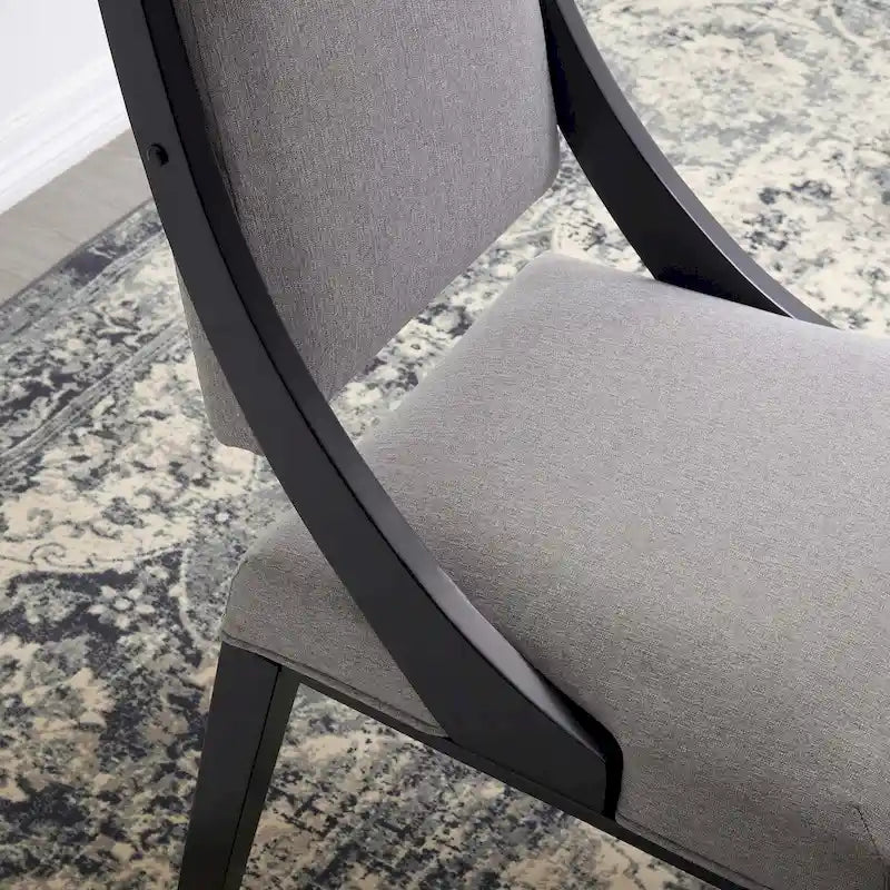 Chaises de salle à manger rembourrées en tissu - Lot de 2