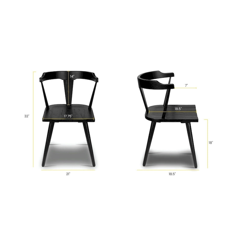 Chaise de salle à manger - Bois de chêne massif