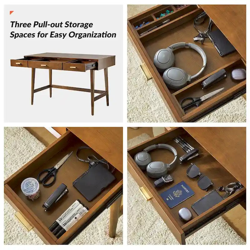Bureau informatique Mid Century Modern 48 avec USB par