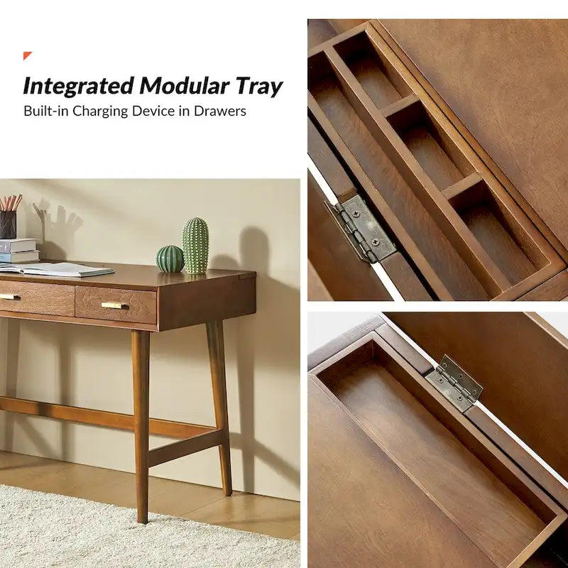 Bureau informatique Mid Century Modern 48 avec USB par