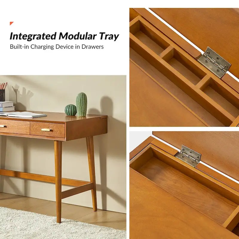 Bureau informatique Mid Century Modern 48 avec USB par